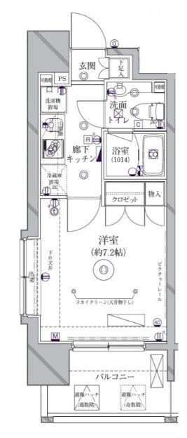 クレイシア新大塚(1K/5階)の間取り写真