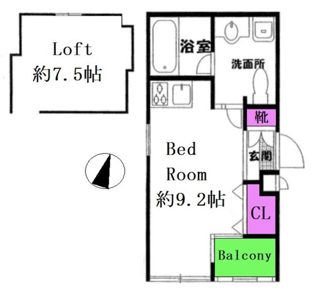 キャロットメゾン(ワンルーム/4階)の間取り写真