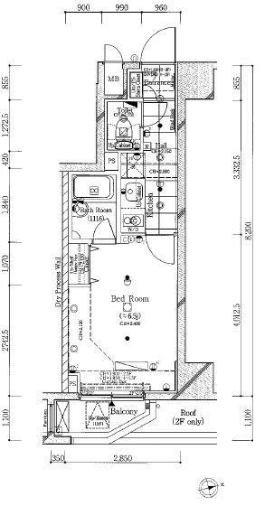 コンシェリア新橋 MASTER´S VILLA(1K/3階)の間取り写真