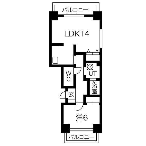 メゾンI(1LDK/5階)の間取り写真