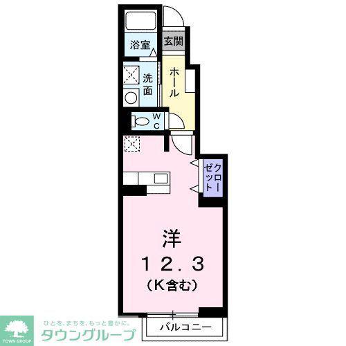 ドゥーメゾンI番館(ワンルーム/1階)の間取り写真