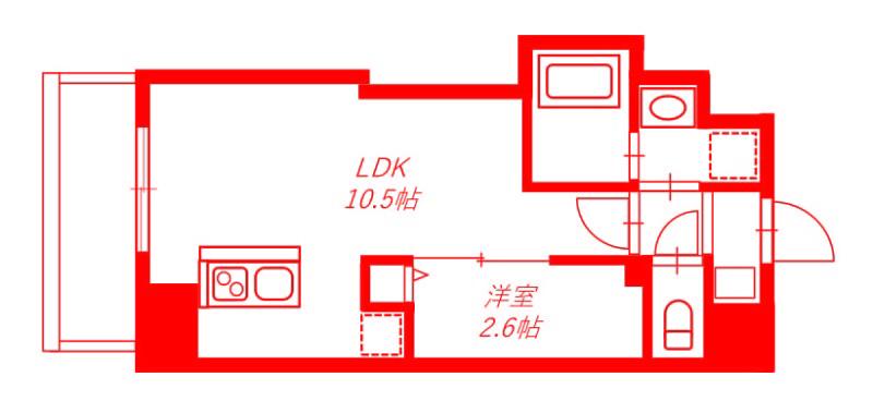 リヴシティ横濱末吉町弐番館(1LDK/6階)の間取り写真
