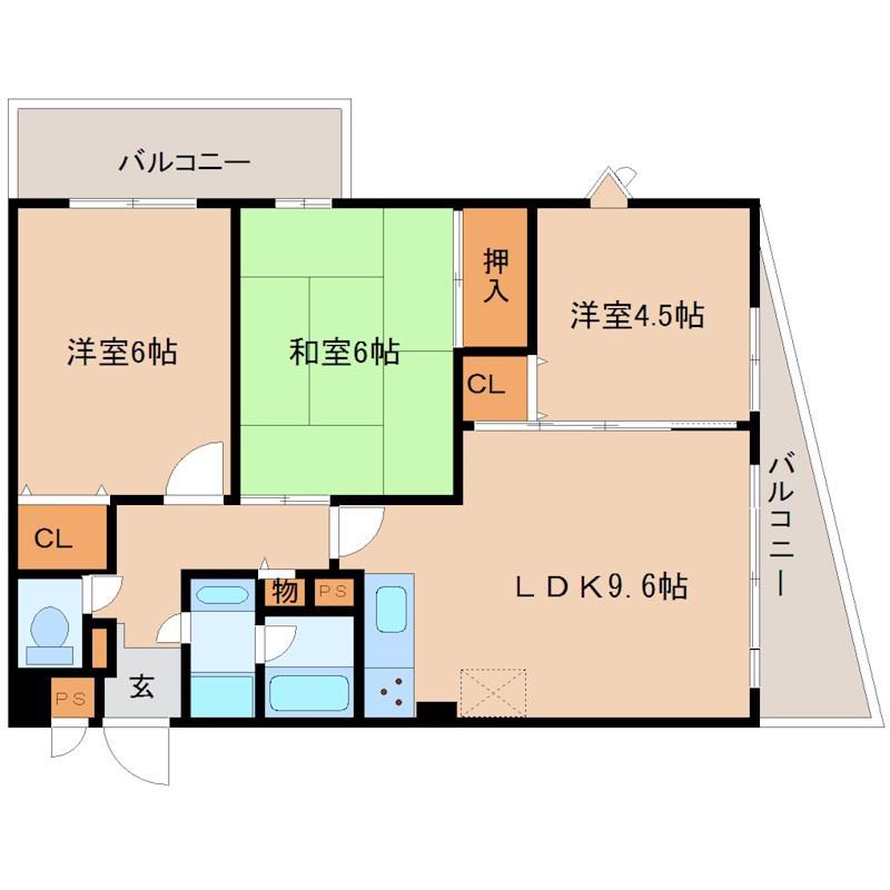 ノースフレア(3LDK/2階)の間取り写真