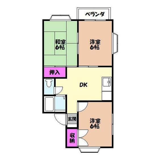プライムハイツ(3DK/2階)の間取り写真
