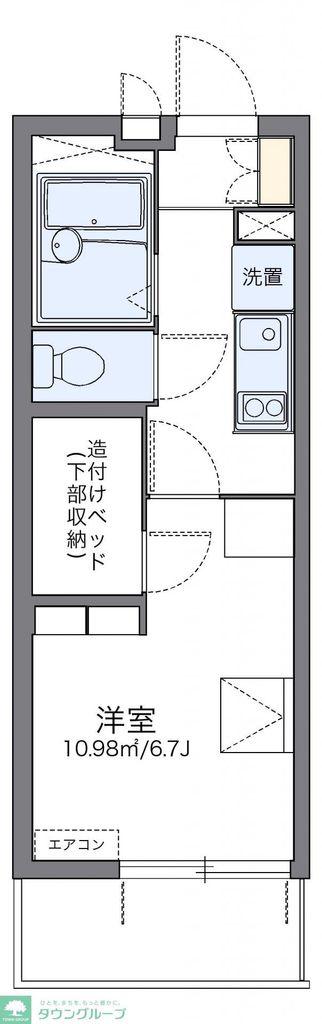 レオパレスユニティ(1K/4階)の間取り写真