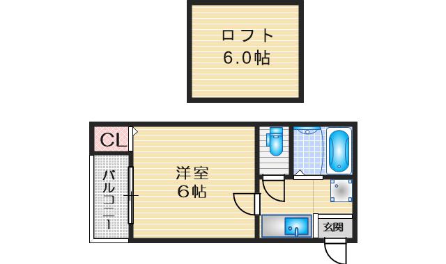 ミューザ松原町(1SK/1階)の間取り写真