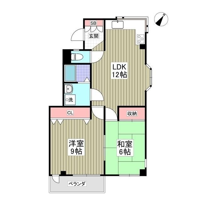 エスピーパレスA15(2LDK/2階)の間取り写真