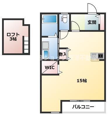 ONES 上尾イースト(1K/1階)の間取り写真