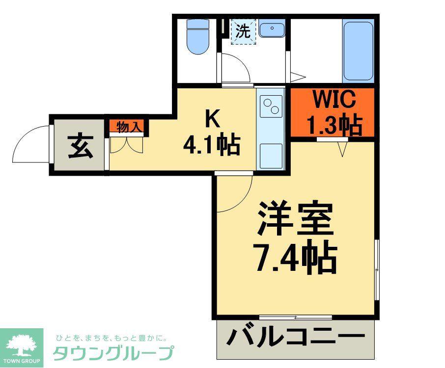 ハイムビバーチェ(1K/2階)の間取り写真