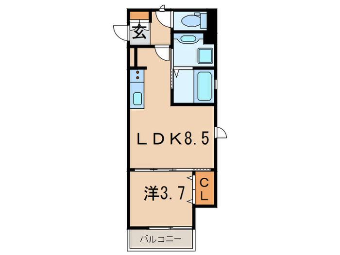ル・パルテール(1LDK/2階)の間取り写真