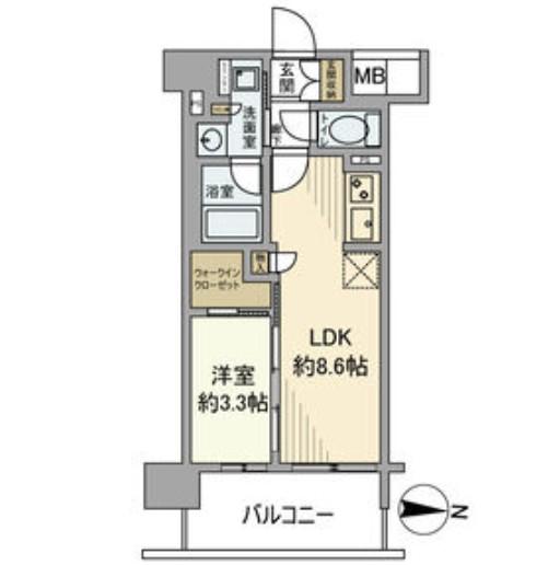 プレサンスレイズ茶屋ヶ坂(1LDK/4階)の間取り写真