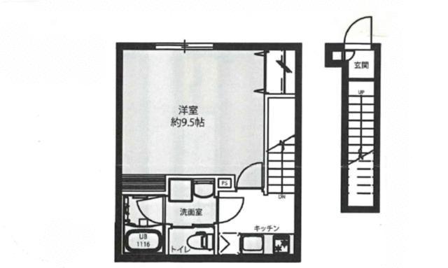 アクシス学芸大学(1K/1階)の間取り写真