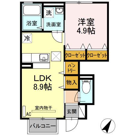 エクセル(1LDK/1階)の間取り写真
