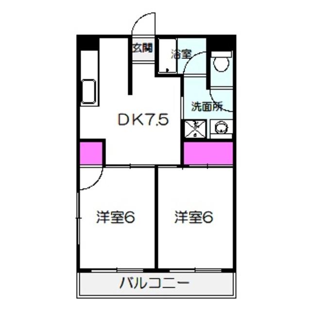 ローレルハイツ(2DK/3階)の間取り写真