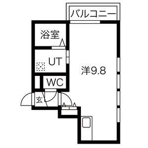 BIPPLE(ワンルーム/3階)の間取り写真