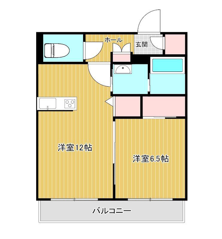 リッツ・リン(1LDK/1階)の間取り写真