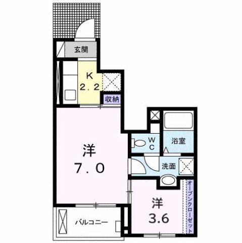トラディション石巻(2K/1階)の間取り写真