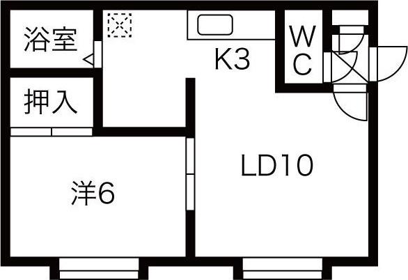 アムール8(1LDK/3階)の間取り写真