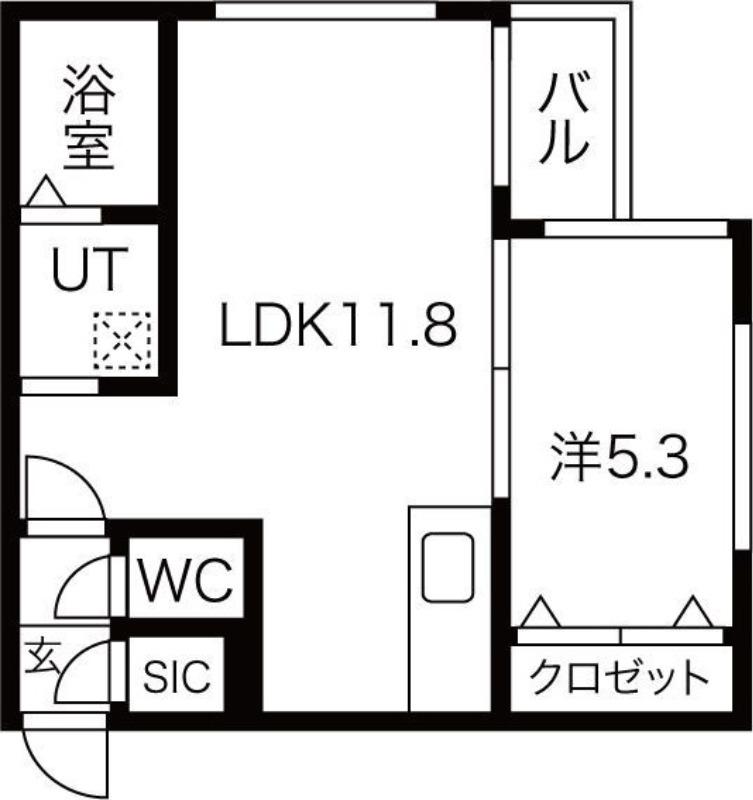 アストン・エム(1LDK/4階)の間取り写真