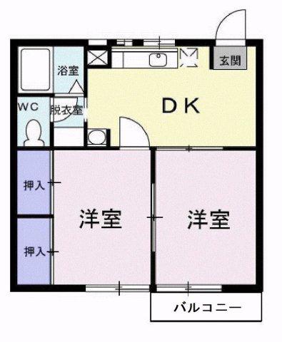 サンハイツ(2DK/1階)の間取り写真