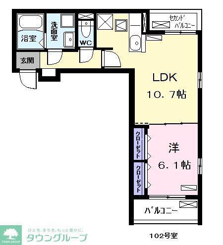 カーサ・エスペランサ(1LDK/2階)の間取り写真