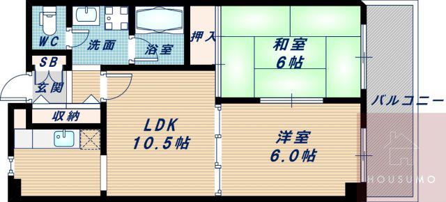 第3中尾ハイツ(2LDK/3階)の間取り写真