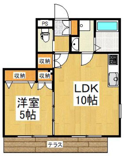 メゾン文理台(1LDK/1階)の間取り写真