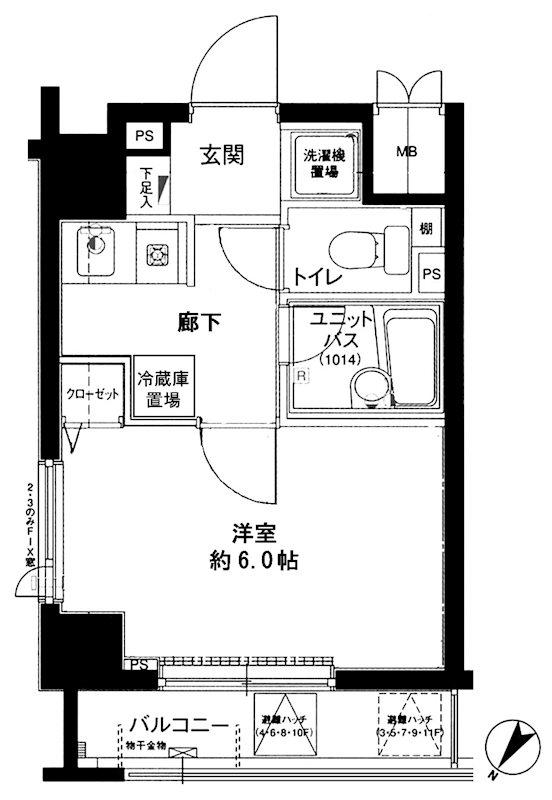 メインステージ護国寺II(1K/9階)の間取り写真