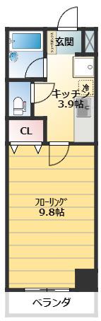 YDヒルズ(1K/7階)の間取り写真