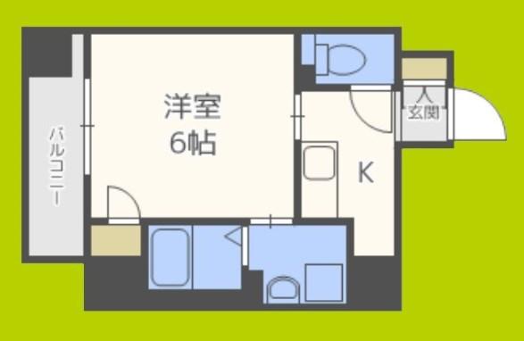 エスカーサ心斎橋イースト(1K/2階)の間取り写真