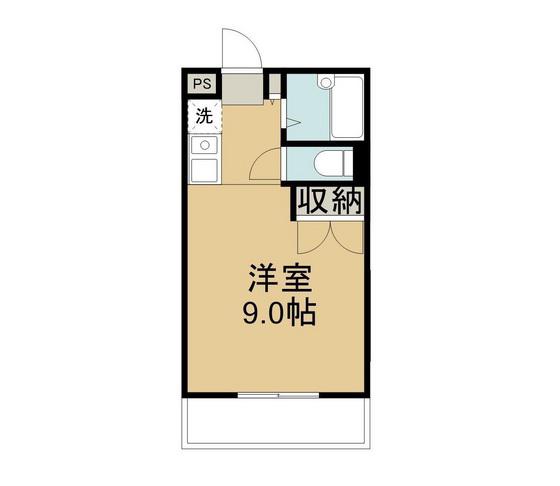 エスポワール中庄(1K/2階)の間取り写真