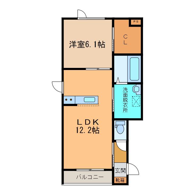 グラシアス マルソ(1LDK/2階)の間取り写真