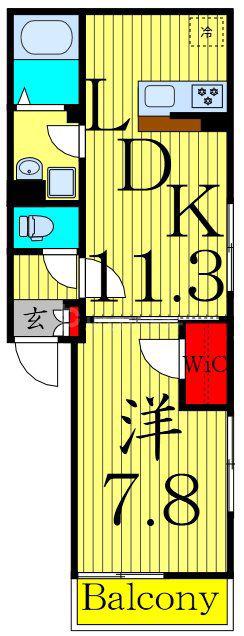 イクシオ本木東町(1LDK/3階)の間取り写真