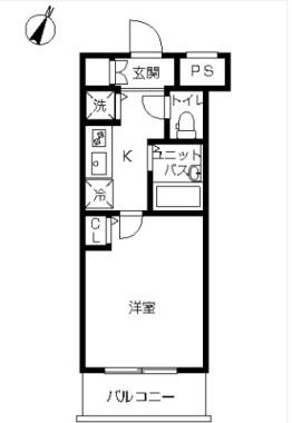 スカイコート文京白山第5(1K/4階)の間取り写真