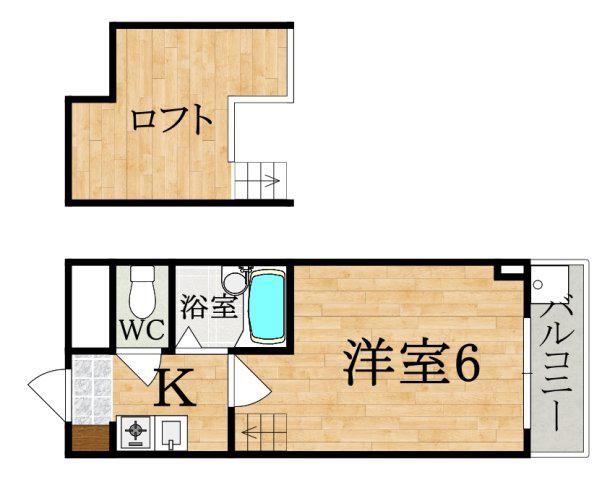 ロイヤルハイツ橿原II(1K/3階)の間取り写真
