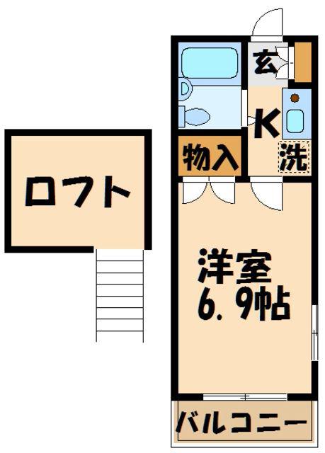 アーデル飛田給(1K/1階)の間取り写真