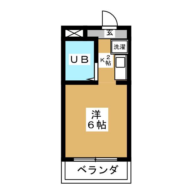 ヴェルヴィ旗の台(ワンルーム/1階)の間取り写真