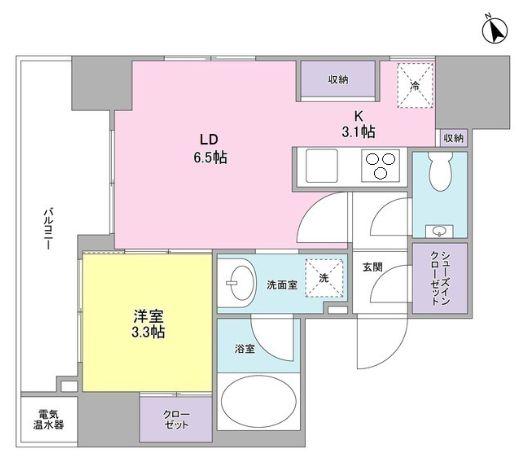 MIO CASTELLO 武蔵小山II(1LDK/9階)の間取り写真