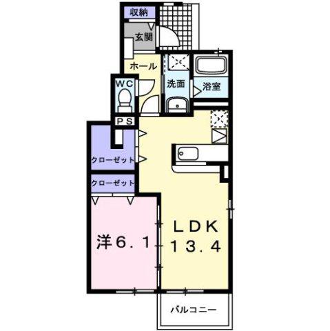モ・メゾンW(1LDK/1階)の間取り写真