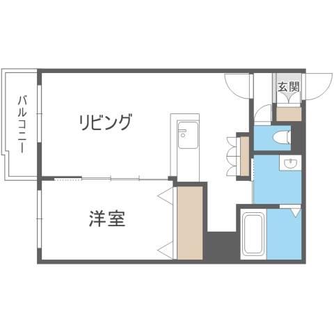 キャラメル(1LDK/4階)の間取り写真