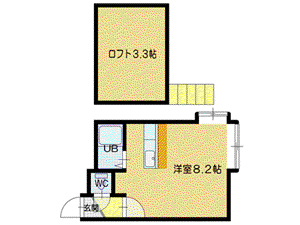 若葉マンション(ワンルーム/3階)の間取り写真