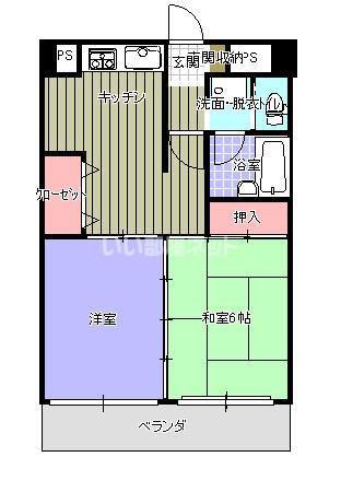 ライオンズマンション金沢香林坊(2DK/5階)の間取り写真