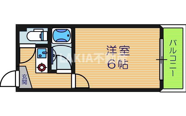 オーキッドコート田辺(1K/7階)の間取り写真