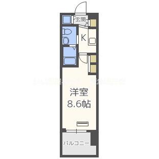 エステムプラザ梅田・中崎町IIIツインマークス NR(1K/8階)の間取り写真