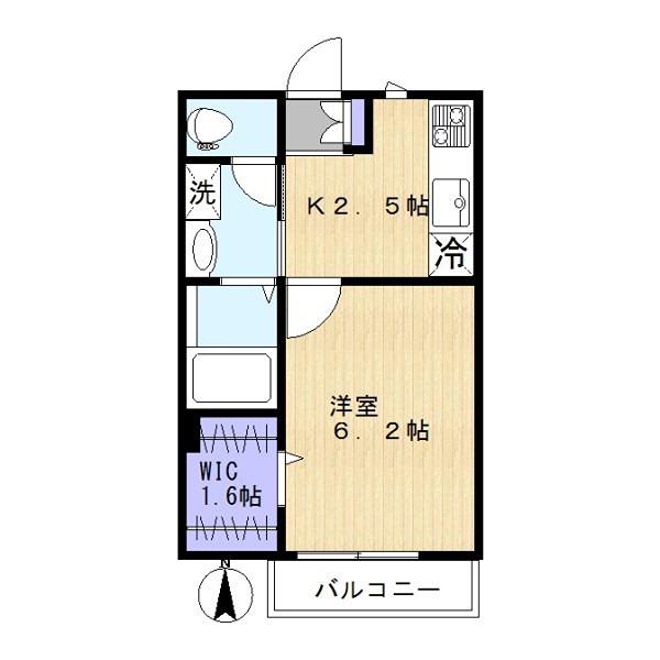 レイソル戸田(1K/1階)の間取り写真