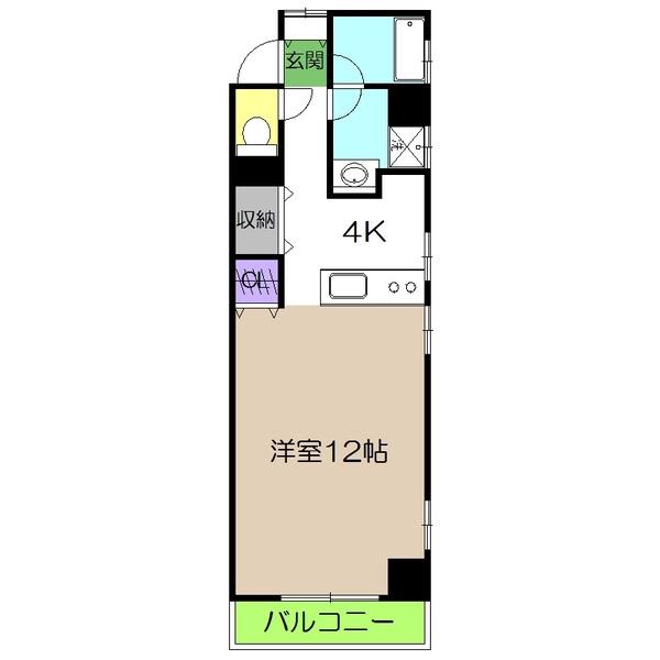 リフュージュ・N(1K/7階)の間取り写真