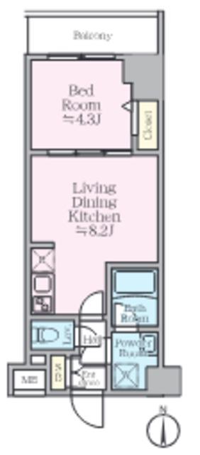 アイルグランデ東京亀戸(1LDK/5階)の間取り写真