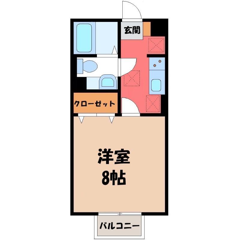 ナカイパレスA(1K/1階)の間取り写真