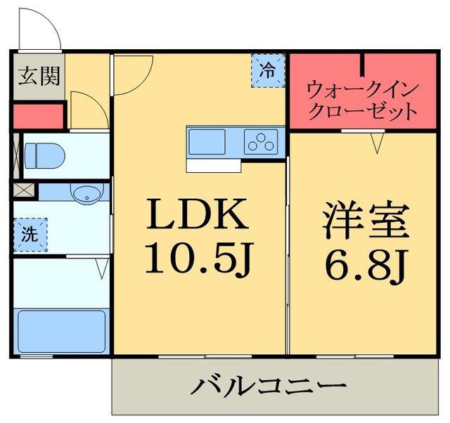 ロイヤルガーデン11(1LDK/2階)の間取り写真