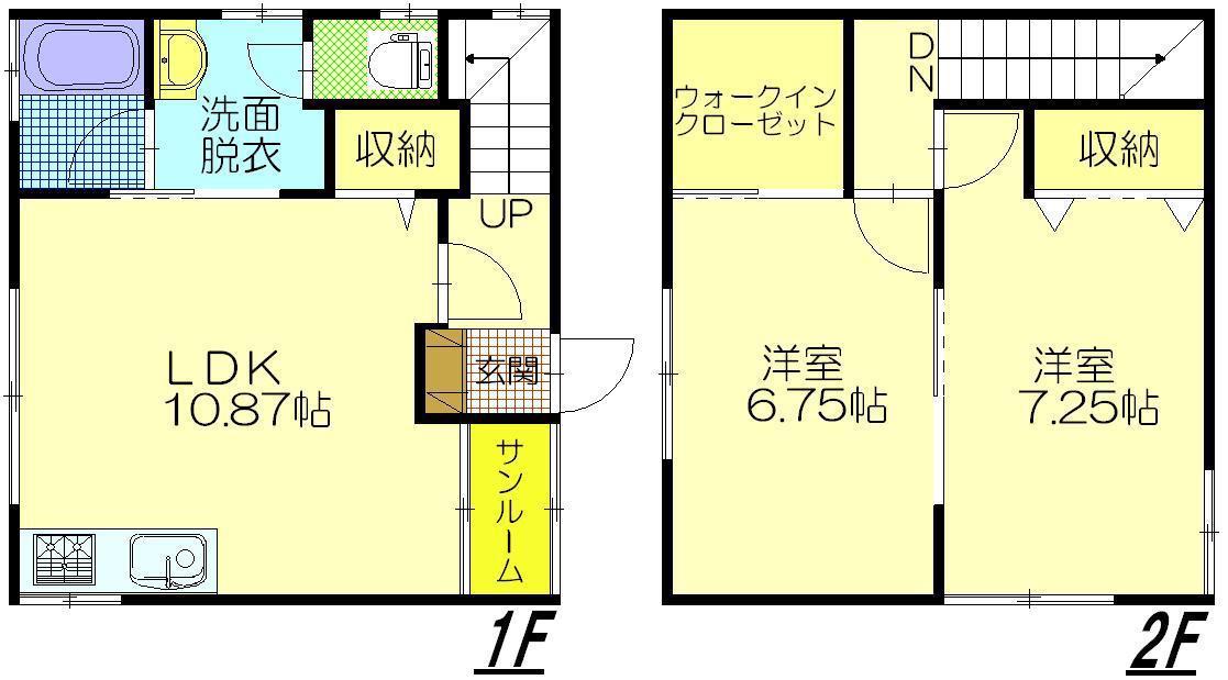 KヴィレッジC(2LDK/1階)の間取り写真